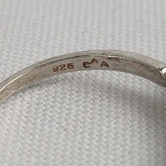 925 Sterling Silver Cubic Zircon Solitaire Ring Size 7.5 - Picture 7 of 8